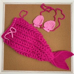 Crochet newborn mermaid tail outfit